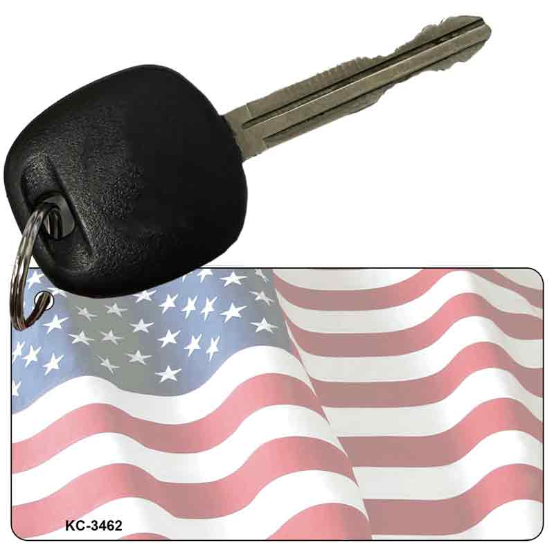KC-3462 3 x 1.5 in. Faded Old Glory Novelty Rectangle Metal Key Chain