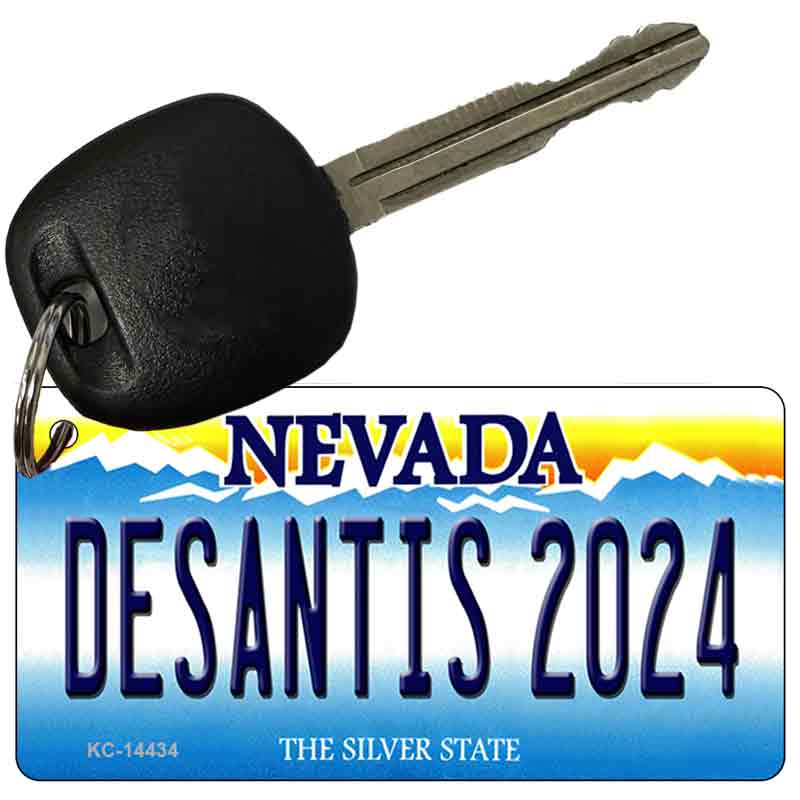 KC-14434 3 x 1.5 in. Desantis 2024 Nevada Novelty Rectangle Metal Key Chain