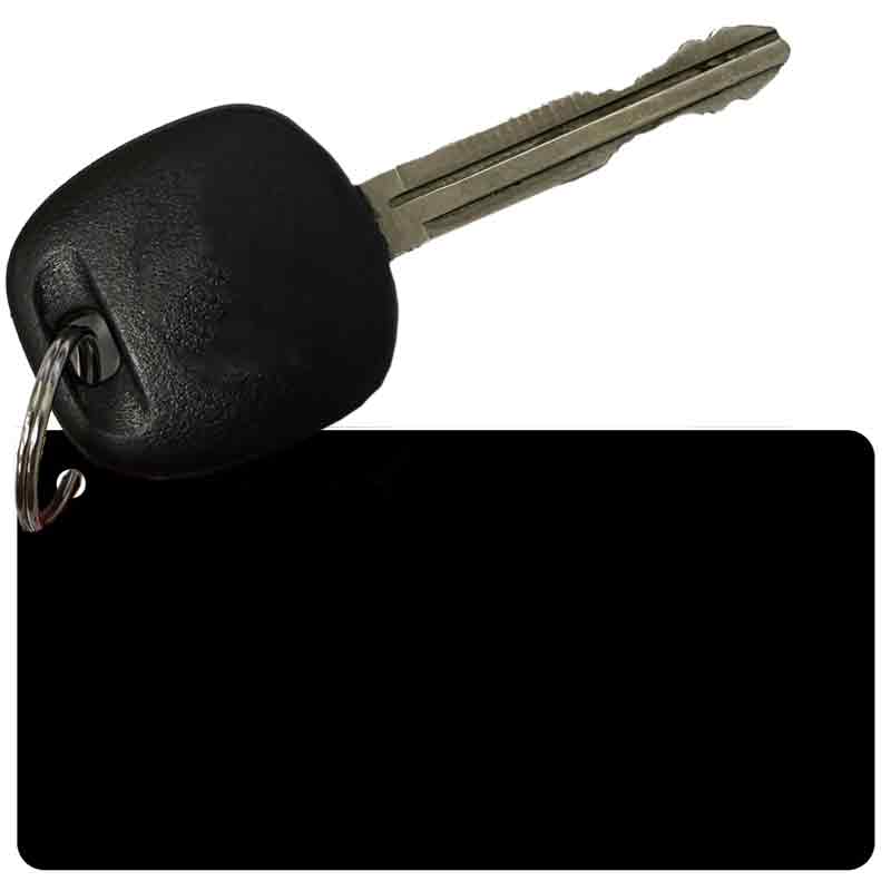 KC-2362 3 x 1.5 in. Black Solid Novelty Rectangle Metal Key Chain