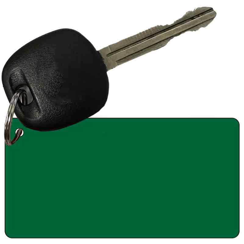 KC-2364 3 x 1.5 in. Green Solid Novelty Rectangle Metal Key Chain