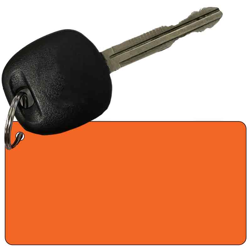 KC-2367 3 x 1.5 in. Orange Solid Novelty Rectangle Metal Key Chain