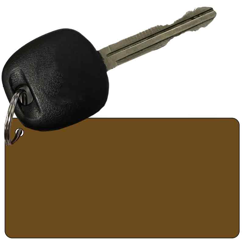 KC-4604 3 x 1.5 in. Brown Solid Novelty Rectangle Metal Key Chain