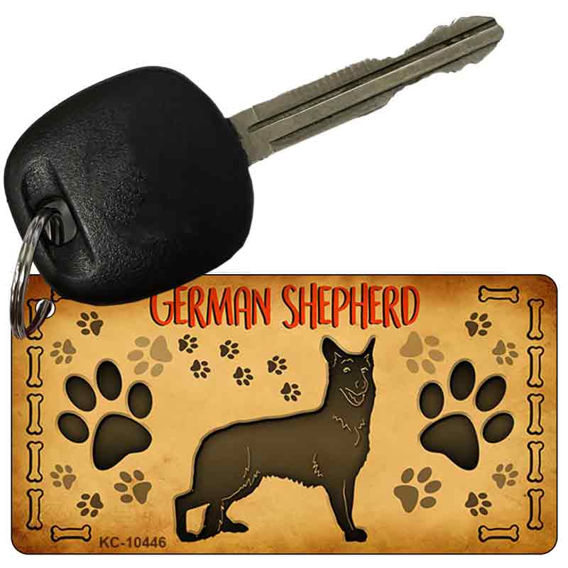 KC-10446 3 x 1.5 in. German Shepherd Novelty Rectangle Metal Key Chain