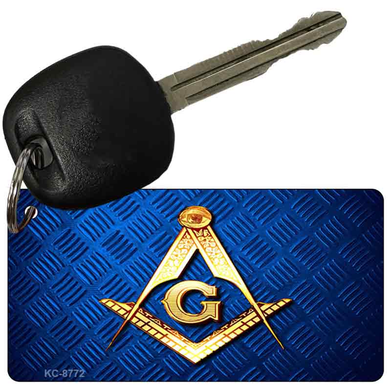 KC-8772 3 x 1.5 in. Freemasonry Novelty Rectangle Metal Key Chain