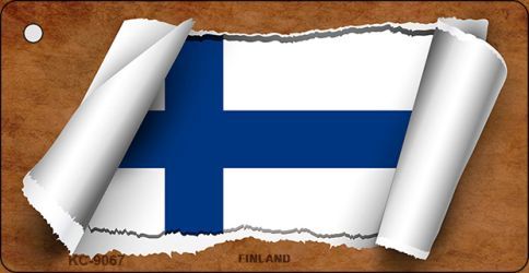 KC-9067 Finland Flag Scroll Novelty Key Chain