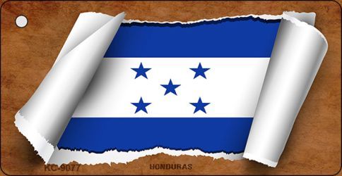 KC-9077 Honduras Flag Scroll Novelty Key Chain