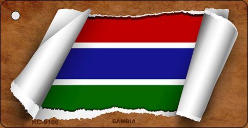 KC-9106 Gambia Flag Scroll Novelty Key Chain