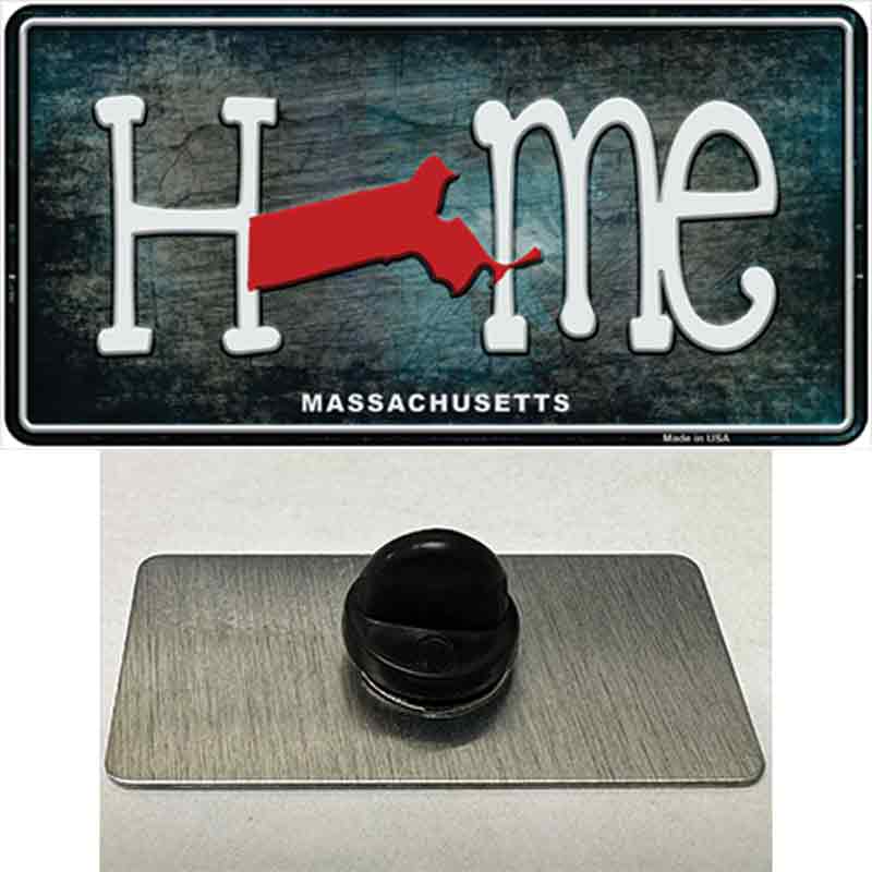 PIN-LP-12012 1.5 x 0.75 in. Massachusetts Home State Outline Novelty Rectangle Metal Hat Pin