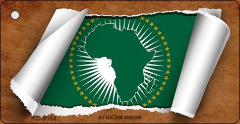 KC-9114 African Union Flag Scroll Novelty Key Chain