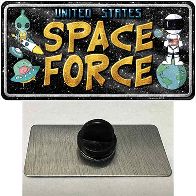 PIN-LP-12056 1.5 x 0.75 in. Space Force Novelty Rectangle Metal Hat Pin