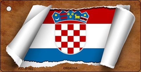 KC-9165 Croatia Flag Scroll Novelty Key Chain