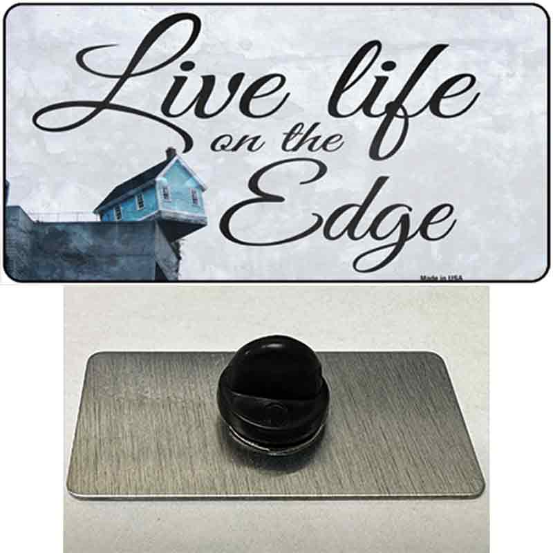 PIN-LP-12213 1.5 x 0.75 in. Live Life on the Edge Novelty Rectangle Metal Hat Pin
