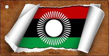 KC-9229 Malawi Flag Scroll Novelty Key Chain