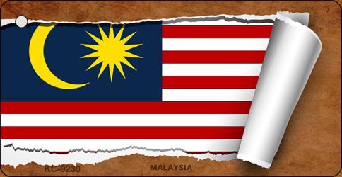 KC-9230 Malaysia Flag Scroll Novelty Key Chain