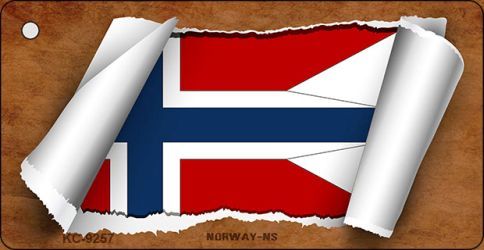 KC-9257 Norway-NS Flag Scroll Novelty Key Chain