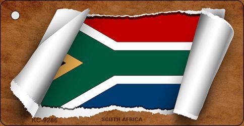 KC-9286 South Africa Flag Scroll Novelty Key Chain