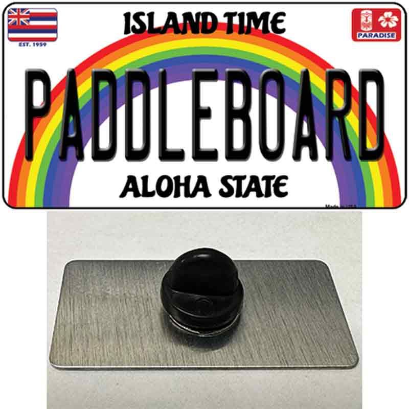 PIN-LP-12585 1.5 x 0.75 in. Paddleboard Hawaii Novelty Rectangle Metal Hat Pin