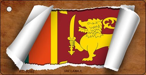 KC-9288 Sri Lanka Flag Scroll Novelty Key Chain