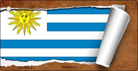 KC-9311 Uruguay Flag Scroll Novelty Key Chain