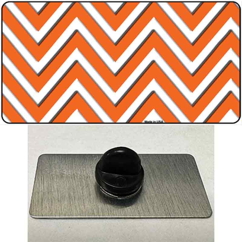 PIN-LP-4472 1.5 x 0.75 in. Orange & White Large Chevron Novelty Rectangle Metal Hat Pin