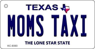KC-9393 Moms Taxi Texas Background Novelty Key Chain