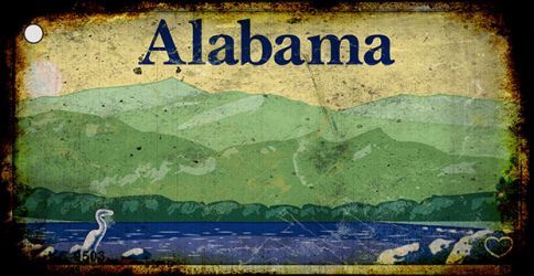 KC-9503 Alabama Rusty Background Novelty Key Chain