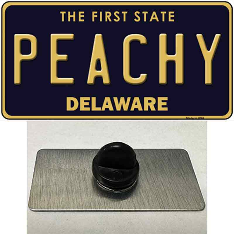 PIN-LP-6740 1.5 x 0.75 in. Peachy Delaware Novelty Rectangle Metal Hat Pin