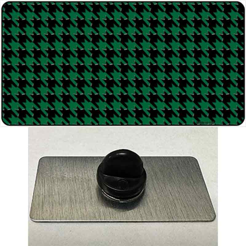 PIN-LP-4561 1.5 x 0.75 in. Green & Black Houndstooth Novelty Rectangle Metal Hat Pin