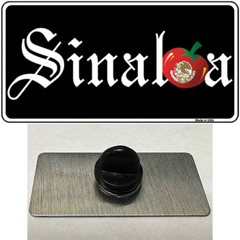 PIN-LP-4789 1.5 x 0.75 in. Sinaloa Black Novelty Rectangle Metal Hat Pin