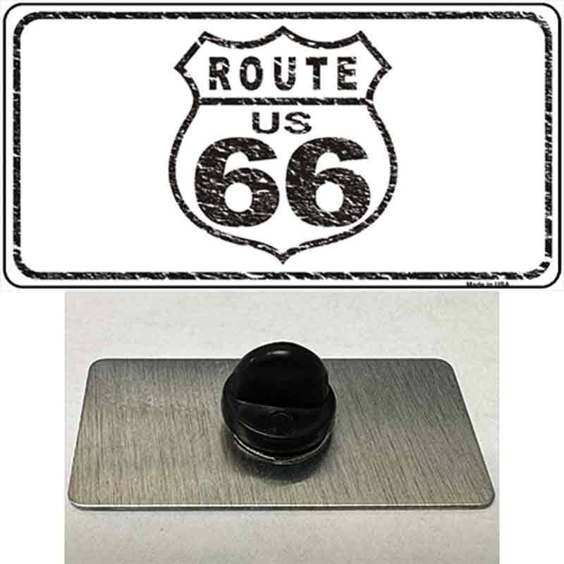 PIN-LP-1252 1.5 x 0.75 in. Route 66 Distressed Novelty Rectangle Metal Hat Pin