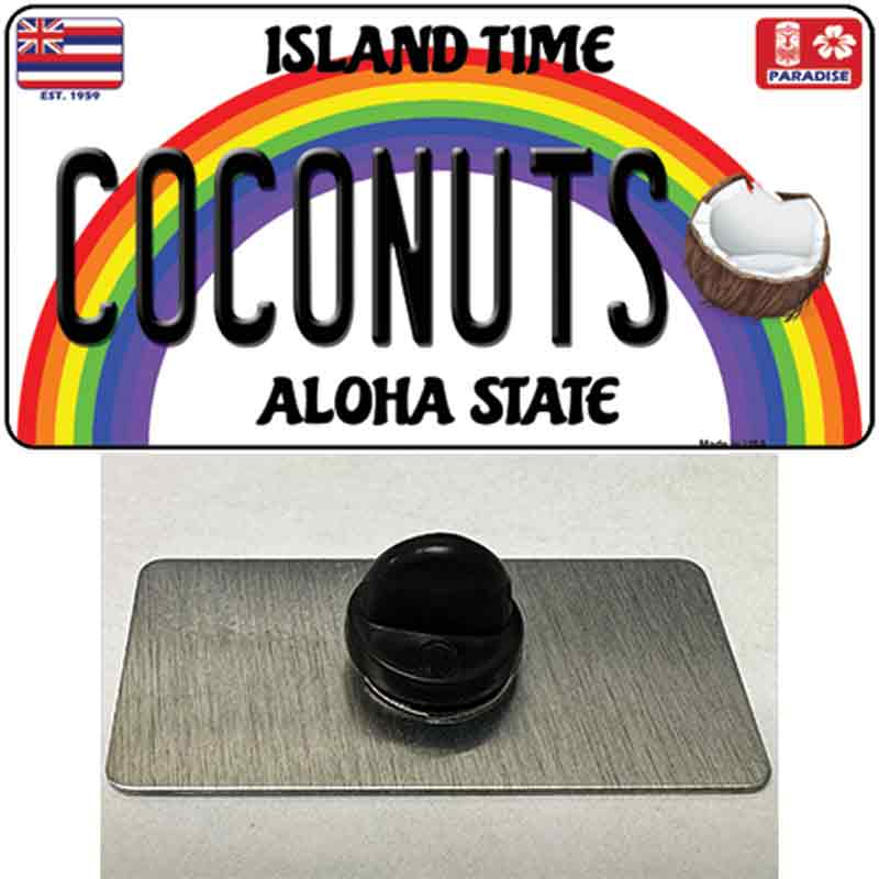 PIN-LP-12576 1.5 x 0.75 in. Coconuts Hawaii Novelty Rectangle Metal Hat Pin