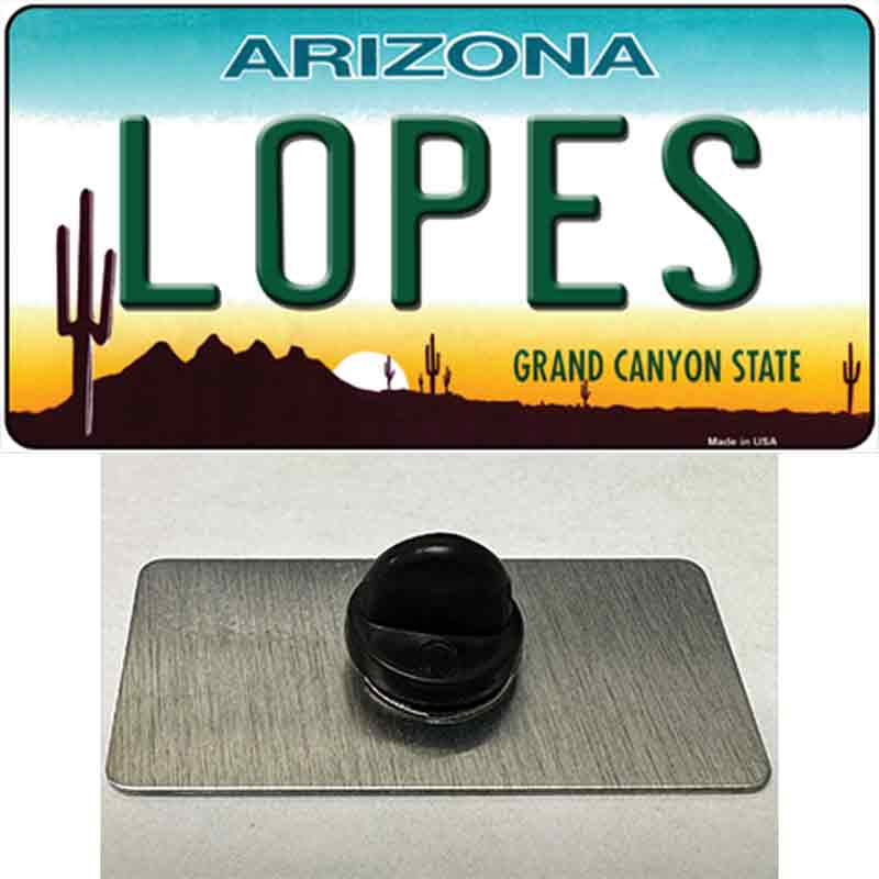PIN-LP-12633 1.5 x 0.75 in. Lopes Novelty Rectangle Metal Hat Pin
