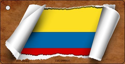 KC-9069 Colombia Flag Scroll Novelty Key Chain
