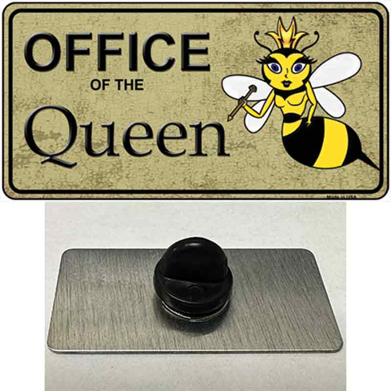 PIN-LP-6875 1.5 x 0.75 in. Office of Queen Bee Novelty Rectangle Metal Hat Pin -  Smart Blonde