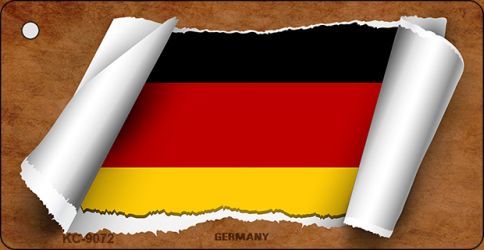 KC-9072 1.5 x 3 in. Germany Flag Scroll Novelty Key Chain
