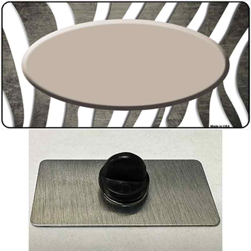 PIN-LP-6943 1.5 x 0.75 in. Tan & White Zebra Oval Oil Rubbed Novelty Rectangle Metal Hat Pin