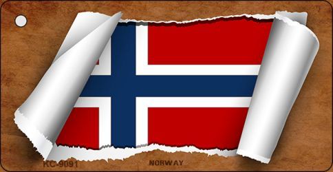 KC-9091 Norway Flag Scroll Novelty Key Chain