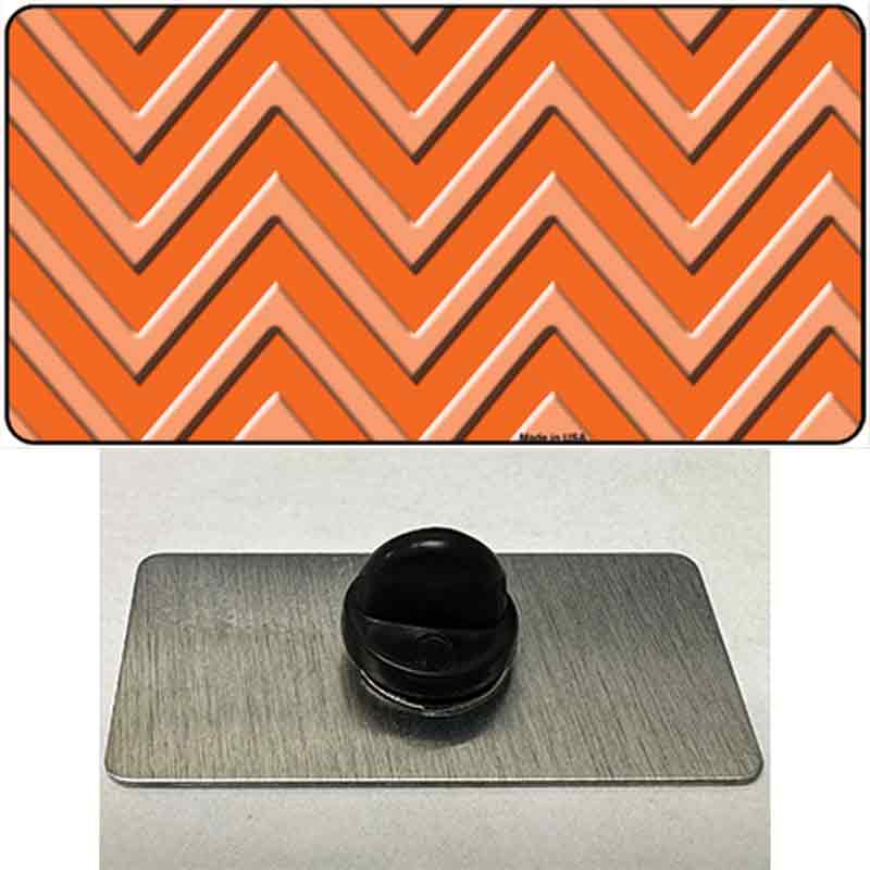 PIN-LP-4955 1.5 x 0.75 in. Orange & Light Orange Large Chevron Novelty Rectangle Metal Hat Pin
