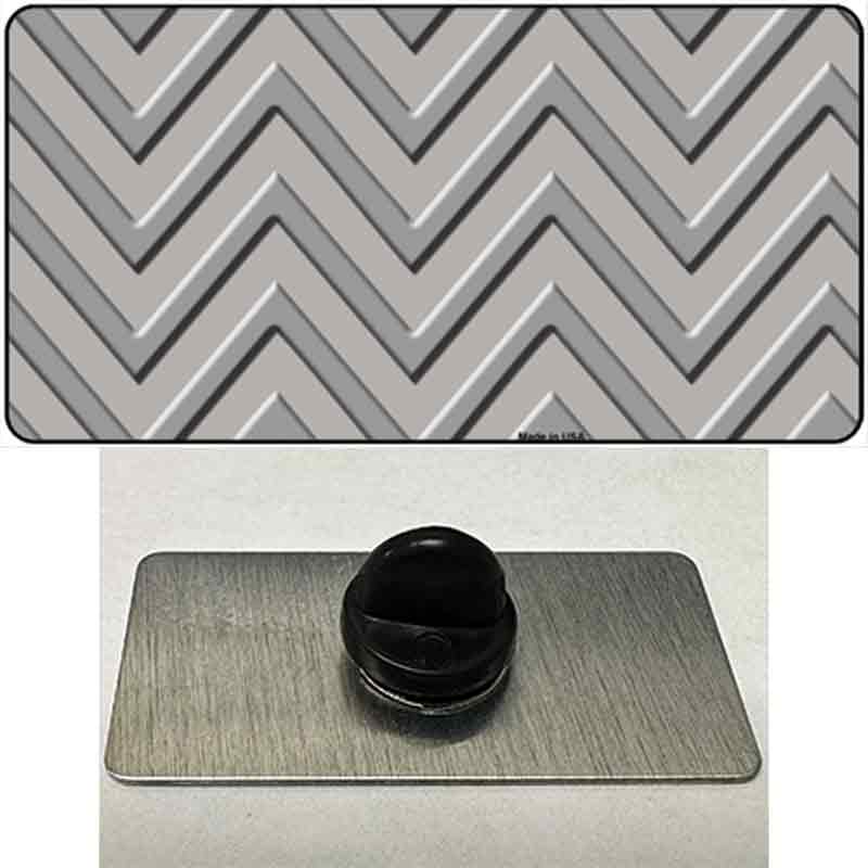 PIN-LP-4957 1.5 x 0.75 in. Grey & Light Grey Large Chevron Novelty Rectangle Metal Hat Pin