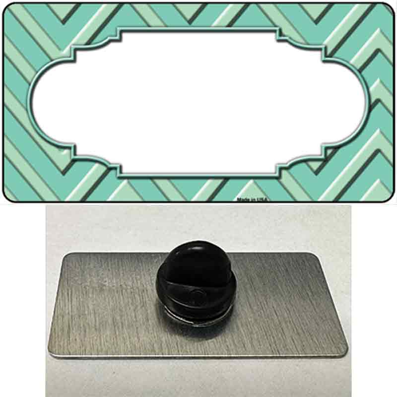 PIN-LP-4994 1.5 x 0.75 in. Mint Light Mint Scallop Large Chevron Novelty Rectangle Metal Hat Pin