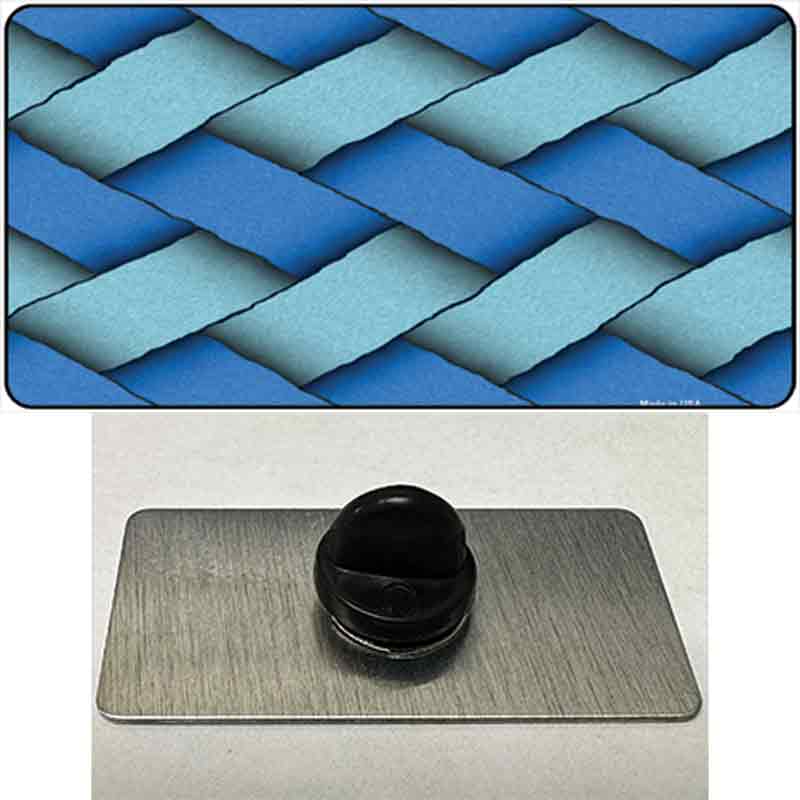 PIN-LP-5087 1.5 x 0.75 in. Weave Blue Novelty Rectangle Metal Hat Pin