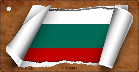 KC-9145 Bulgaria Flag Scroll Novelty Key Chain