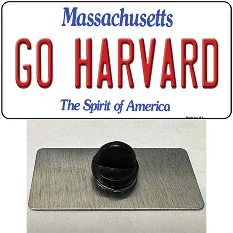 PIN-LP-12827 1.5 x 0.75 in. Go Harvard Novelty Rectangle Metal Hat Pin