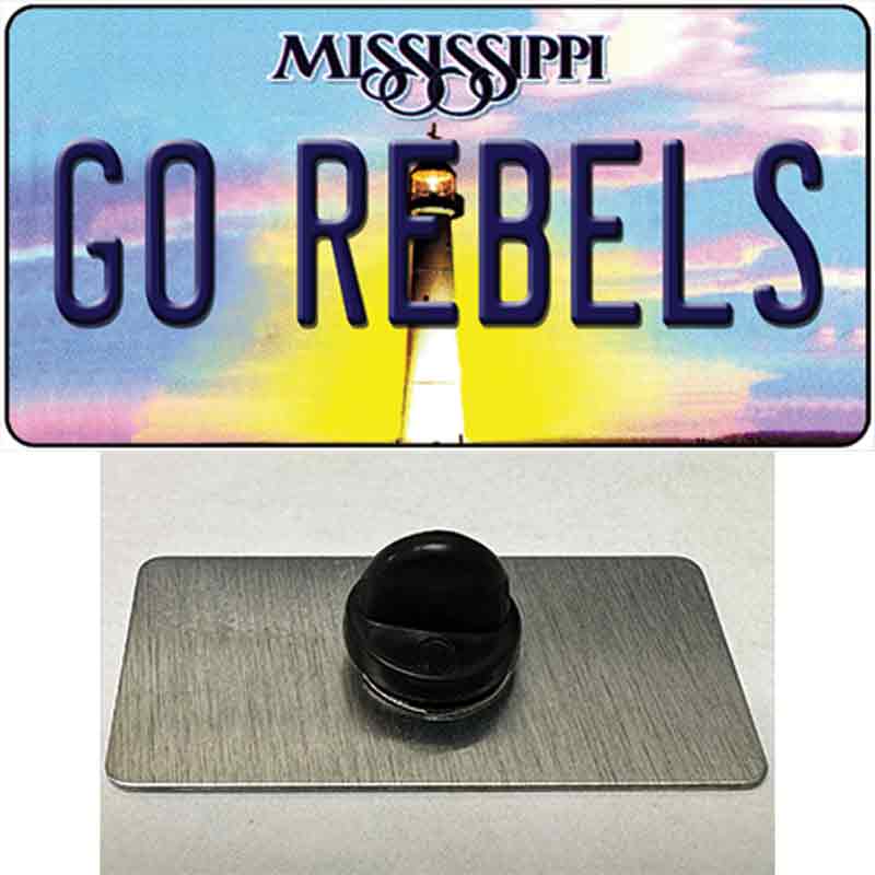 PIN-LP-12850 1.5 x 0.75 in. Go Rebels Novelty Rectangle Metal Hat Pin