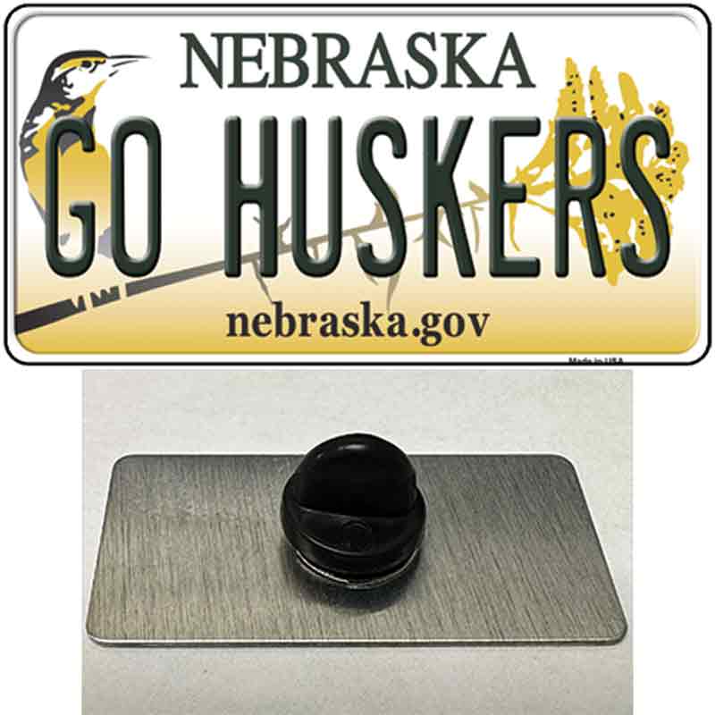 PIN-LP-12872 1.5 x 0.75 in. Go Huskers Novelty Rectangle Metal Hat Pin
