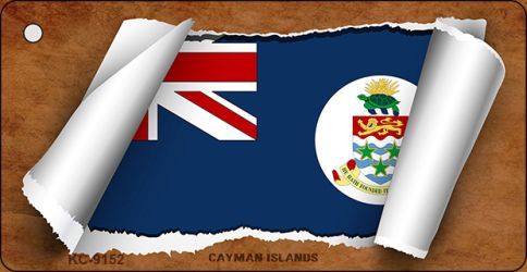 KC-9152 Cayman Islands Flag Scroll Novelty Key Chain