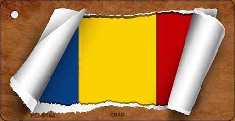 KC-9154 Chad Flag Scroll Novelty Key Chain