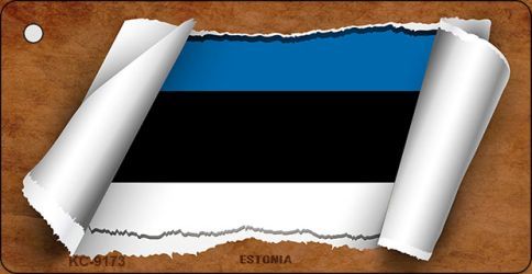 KC-9173 Estonia Flag Scroll Novelty Key Chain