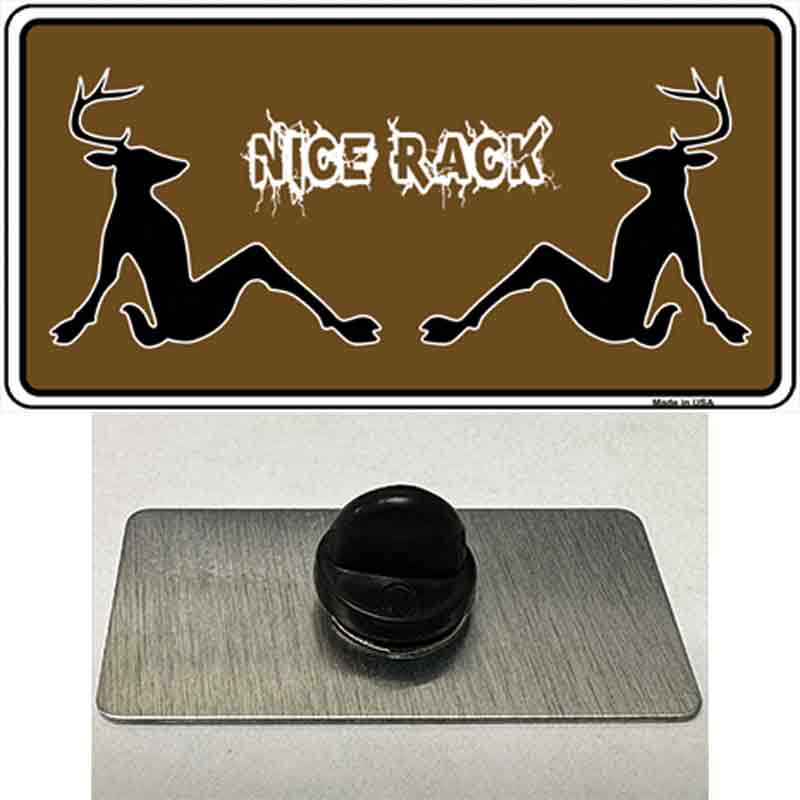 PIN-LP-5238 1.5 x 0.75 in. Nice Rack Deer Novelty Rectangle Metal Hat Pin