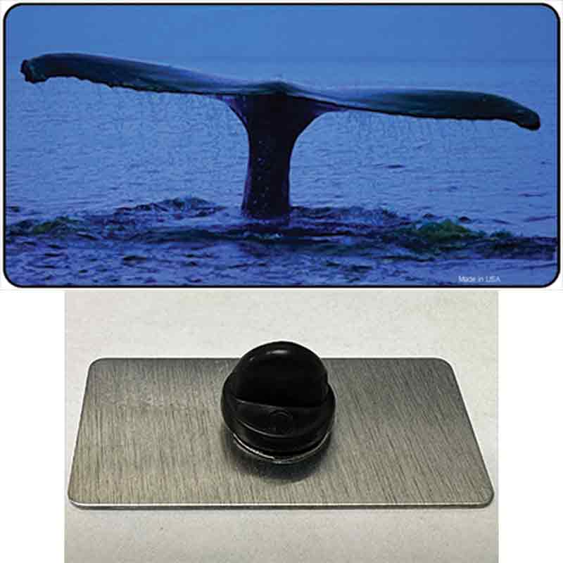 PIN-LP-555 1.5 x 0.75 in. Whale Tail Novelty Rectangle Metal Hat Pin